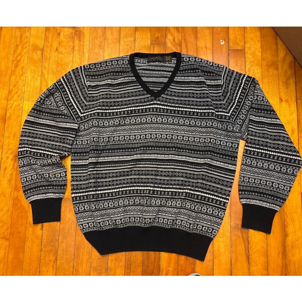 Eildon Hill Merino Wool Fair Isle Men's Sweater Size XL